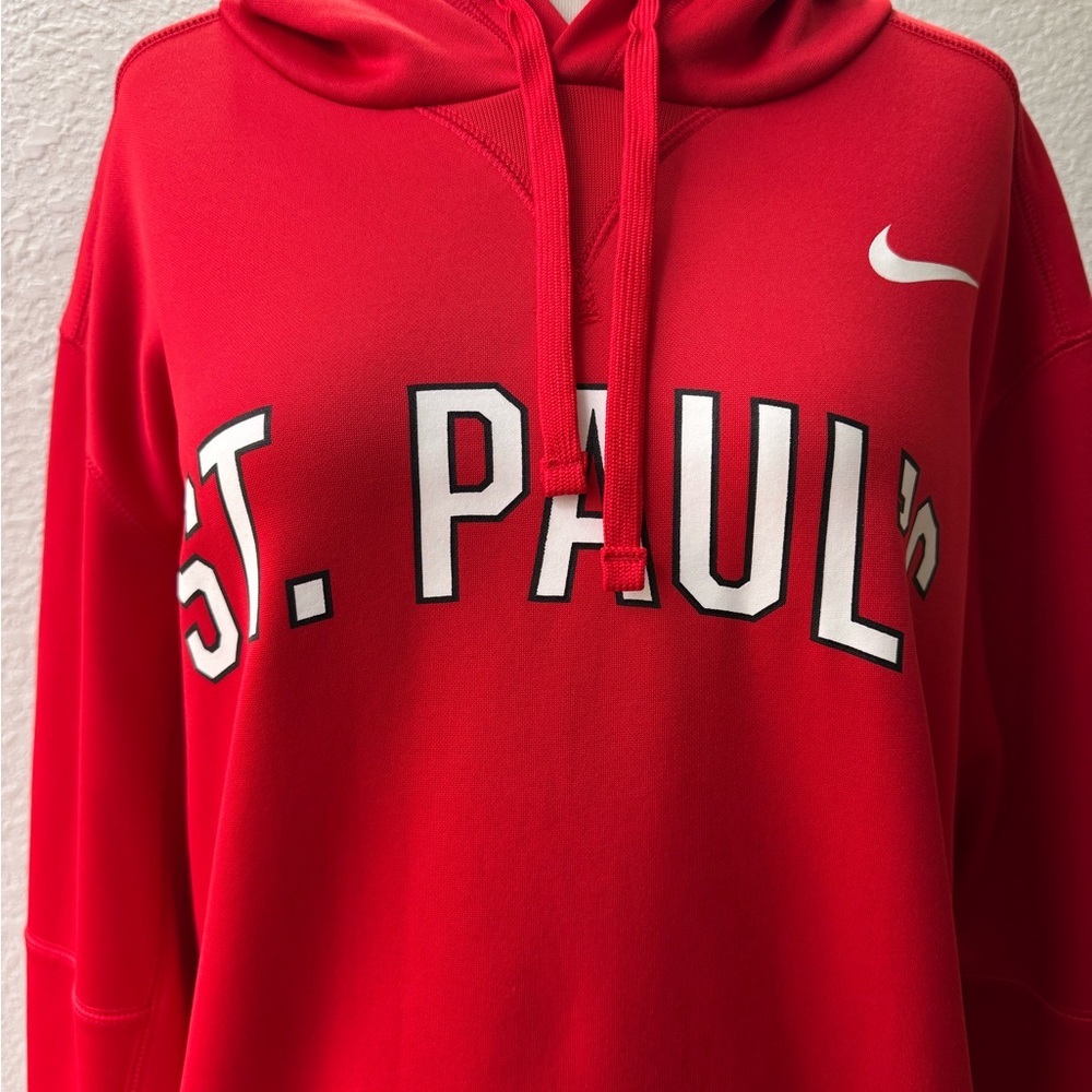 Nike Red St. Paul's Vibrant Red Hoodie Men's Pullover Sweatshirt Size Large EUC